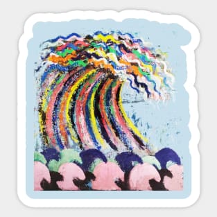 Dive into a crazy wave Sticker